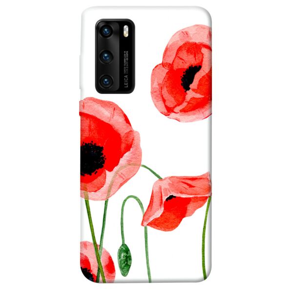 

Чехол itsPrint Акварельные маки для Huawei P40