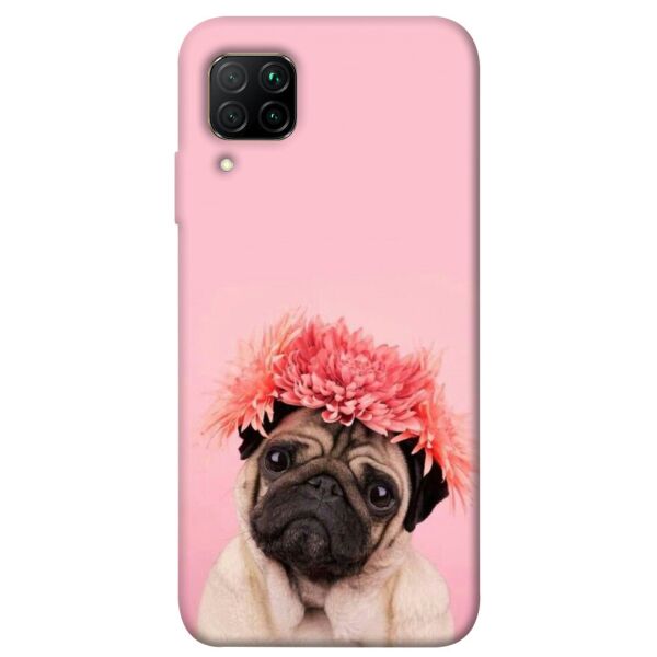 

Чехол itsPrint Мопс с цветами для Huawei P40 Lite