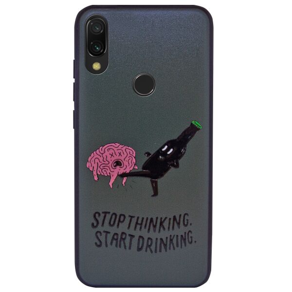 

TPU+PC чехол ForFun для Xiaomi Redmi 7 Stopthinking / Серый