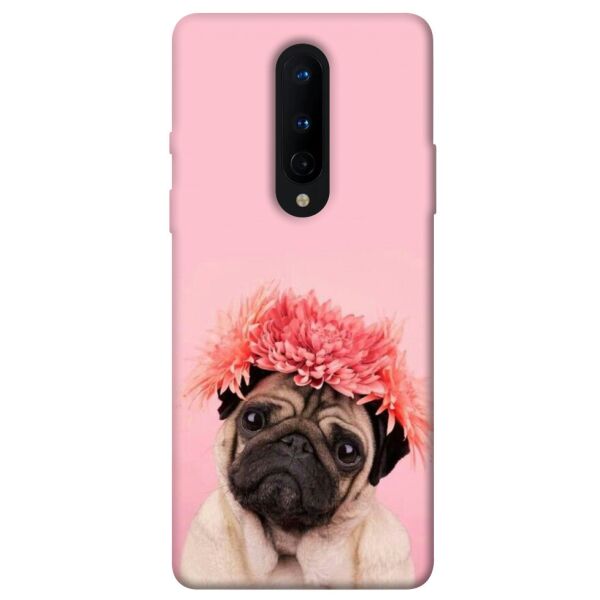 

Чехол itsPrint Мопс с цветами для OnePlus 8
