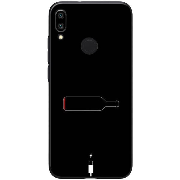 

TPU+Glass чехол ForFun для Xiaomi Redmi Note 7 / Note 7 Pro / Note 7s Бутылка / Черный
