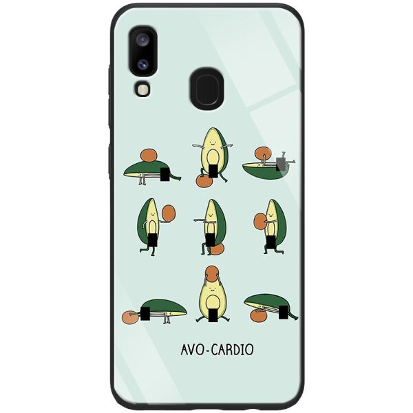 

TPU+Glass чехол ForFun для Samsung Galaxy A20 / A30 Авокардио / Голубой