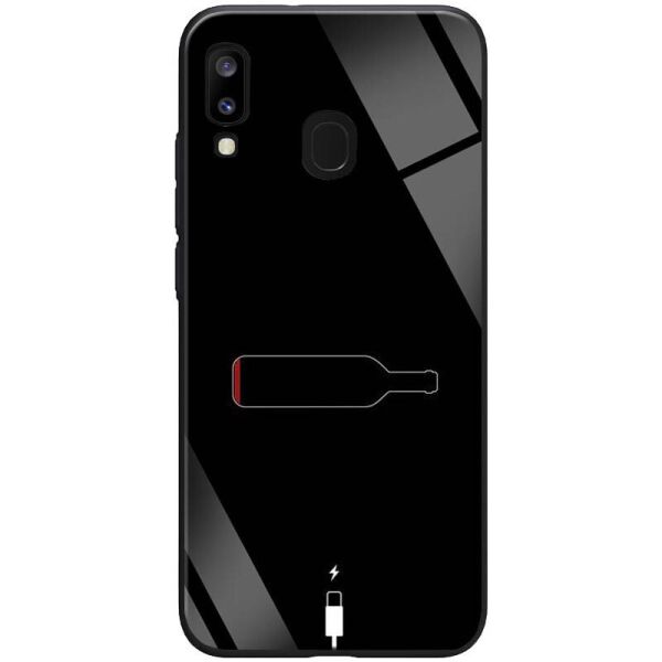 

TPU+Glass чехол ForFun для Samsung Galaxy A20 / A30 Бутылка / Черный