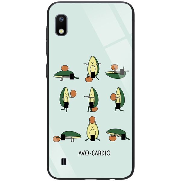 

TPU+Glass чехол ForFun для Samsung Galaxy A10 (A105F) Авокардио / Голубой
