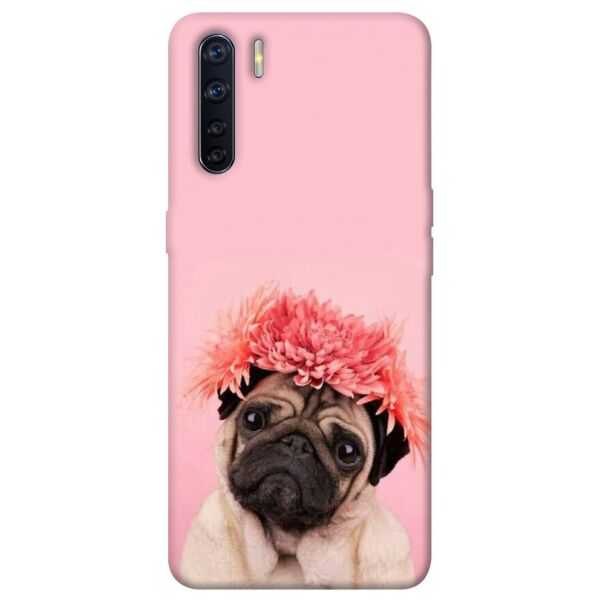 Чехол itsPrint Мопс с цветами для Oppo A91