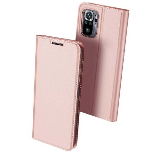 

Чехол-книжка Dux Ducis с карманом для визиток для Xiaomi Redmi Note 10 / Note 10s Rose Gold