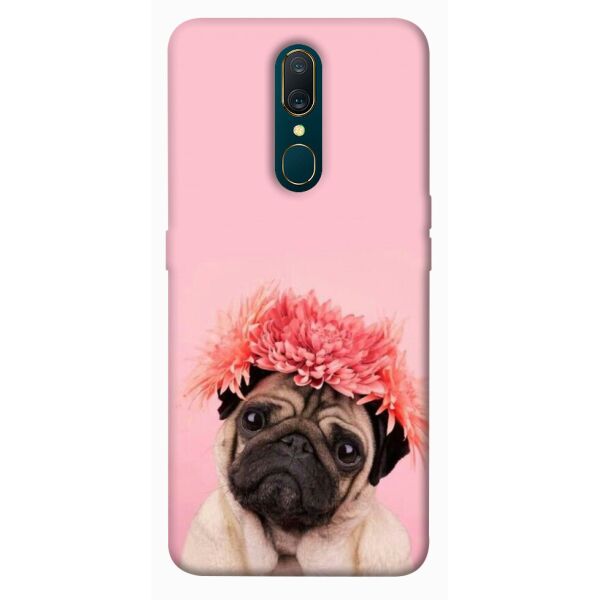 

Чехол itsPrint Мопс с цветами для OPPO F11 / A9 / A9X
