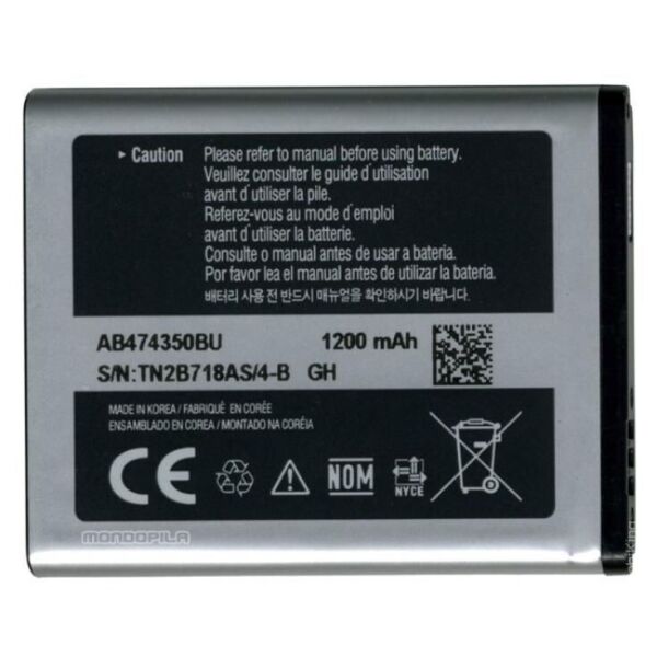 

Аккумулятор для Samsung D780, B5722, i5500, i8510 и др. (AB474350BE) [КНР]