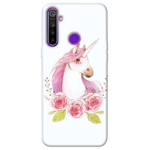 

Чехол itsPrint Единорог с цветами для Realme 5