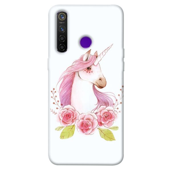 

Чехол itsPrint Единорог с цветами для Realme 5 Pro