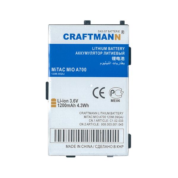 

Аккумулятор Craftmann E3MT11124X1 для MiTAC MIO A700 1200mAh