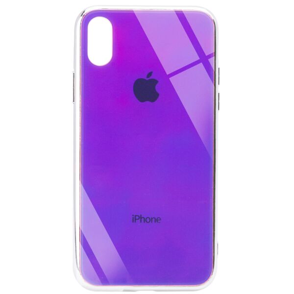 

TPU+Glass чехол Gradient Rainbow с лого для Apple iPhone XS Max (6.5") Фиолетовый