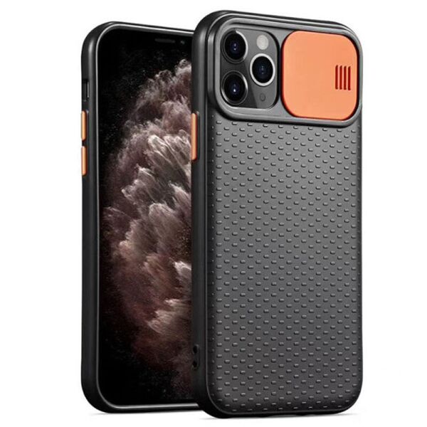

Чехол Camshield Black TPU со шторкой защищающей камеру для Apple iPhone 11 Pro Max (6.5") Черный / Оранжевый