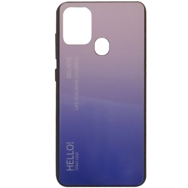 

TPU+Glass чехол Gradient HELLO для Samsung Galaxy A21s Сиреневый