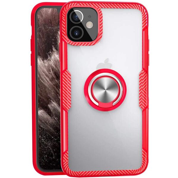 

TPU+PC чехол Deen CrystalRing for Magnet (opp) для Apple iPhone 12 mini (5.4") Бесцветный / Красный