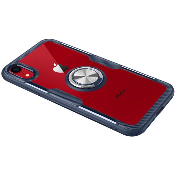 

TPU+PC чехол Deen CrystalRing for Magnet (opp) для Apple iPhone XR (6.1") Бесцветный / Темно-синий