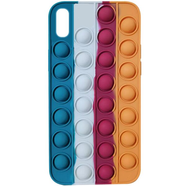 

Силиконовый 3D чехол-антистресс Pop it Bubble для Apple iPhone XS Max (6.5") Cosmos blue / Orange