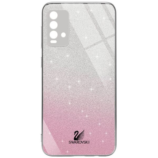 

TPU+Glass чехол Swarovski Full Camera для Xiaomi Redmi Note 9 4G / Redmi 9 Power / Redmi 9T Розовый