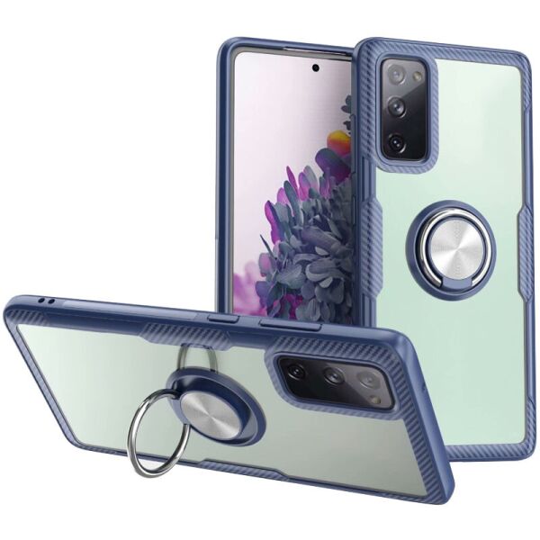 

TPU+PC чехол Deen CrystalRing for Magnet (opp) для Samsung Galaxy Note 20 Бесцветный / Темно-синий