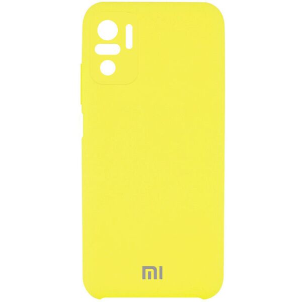 Чехол Silicone Cover Full Camera (AAA) для Xiaomi Redmi Note 10 / Note 10s Желтый / Bright Yellow