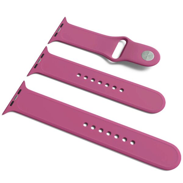 

Силиконовый ремешок для Apple Watch Sport Band 38 / 40 (S/M & M/L) 3pcs Малиновый/ Dragon Fruit