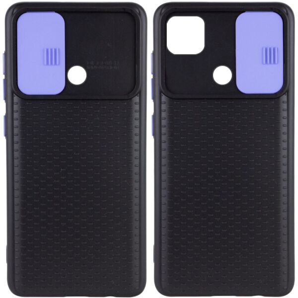 

Чехол Camshield Black TPU со шторкой защищающей камеру для Xiaomi Redmi 9C Черный / Сиреневый