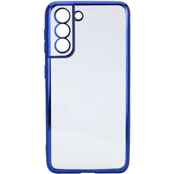 

Прозрачный силиконовый чехол с глянцевой окантовкой Full Camera для Samsung Galaxy S21 Синий