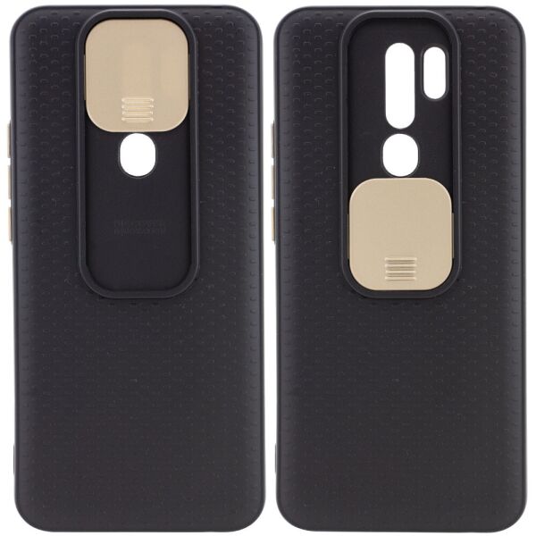 

Чехол Camshield Black TPU со шторкой защищающей камеру для Xiaomi Redmi 9 Черный / Золотой