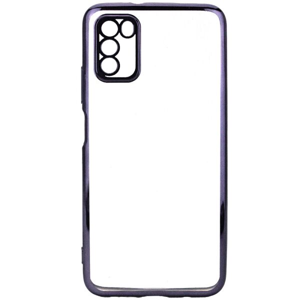 

Прозрачный силиконовый чехол с глянцевой окантовкой Full Camera для Xiaomi Poco M3 Черный