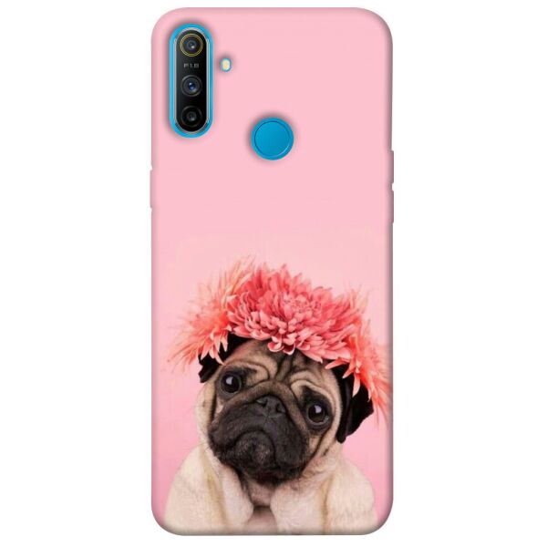 

Чехол itsPrint Мопс с цветами для Realme C3