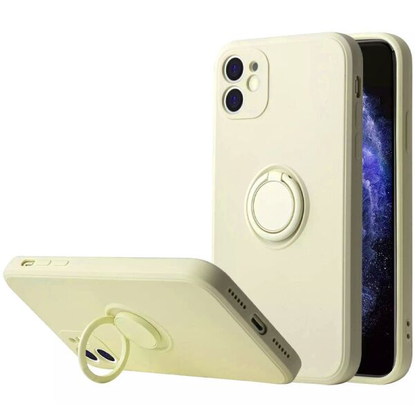 

Чехол TPU Candy Ring Full Camera для Apple iPhone 12 (6.1") Бежевый / Antigue White