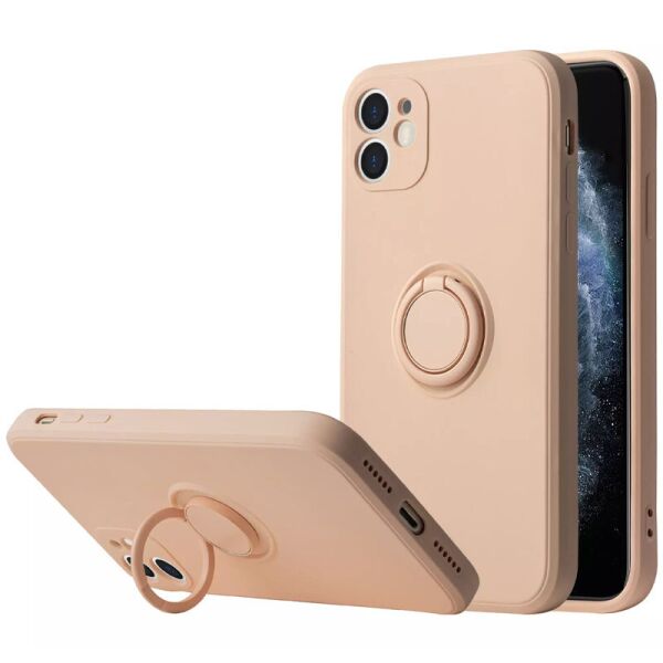 

Чехол TPU Candy Ring Full Camera для Apple iPhone 12 (6.1") Розовый / Pink Sand