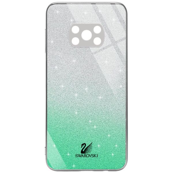 

TPU+Glass чехол Swarovski Full Camera для Xiaomi Poco X3 NFC / Poco X3 Pro Бирюзовый
