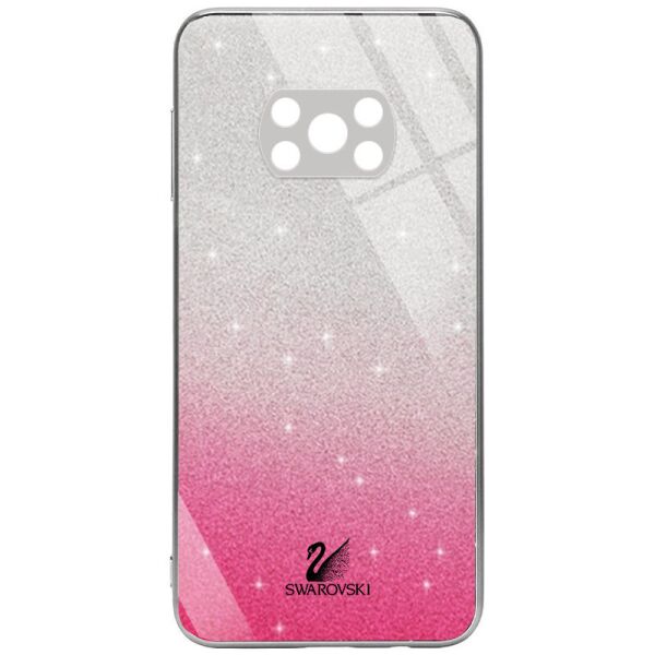 

TPU+Glass чехол Swarovski Full Camera для Xiaomi Poco X3 NFC / Poco X3 Pro Малиновый
