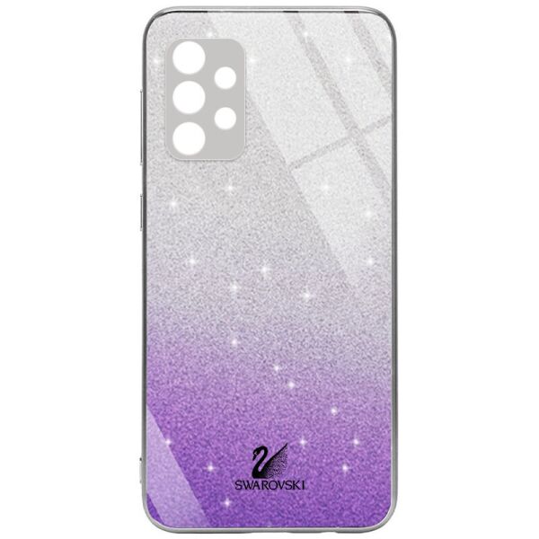 

TPU+Glass чехол Swarovski Full Camera для Samsung Galaxy A72 4G / A72 5G Фиолетовый