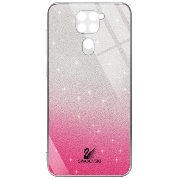

TPU+Glass чехол Swarovski Full Camera для Xiaomi Redmi Note 9 / Redmi 10X Малиновый