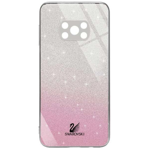 

TPU+Glass чехол Swarovski Full Camera для Xiaomi Poco X3 NFC / Poco X3 Pro Розовый