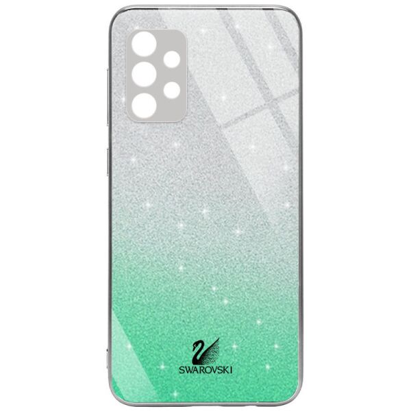 

TPU+Glass чехол Swarovski Full Camera для Samsung Galaxy A52 4G / A52 5G Бирюзовый