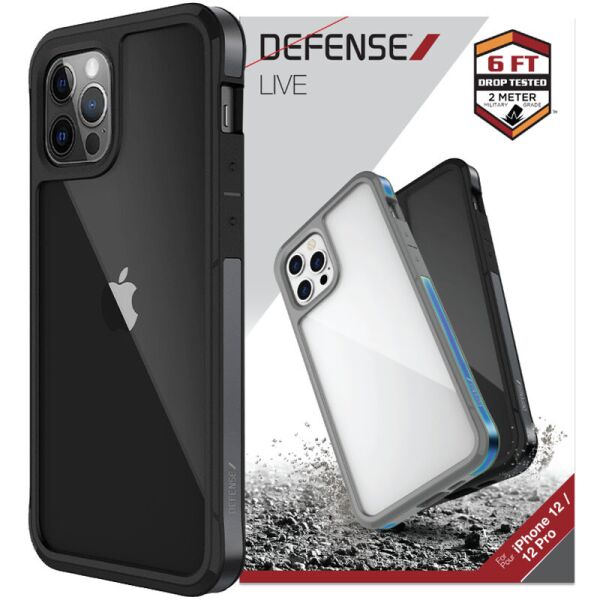 

Чехол Defense Live Series для Apple iPhone 12 Pro / 12 (6.1") Черный / Black