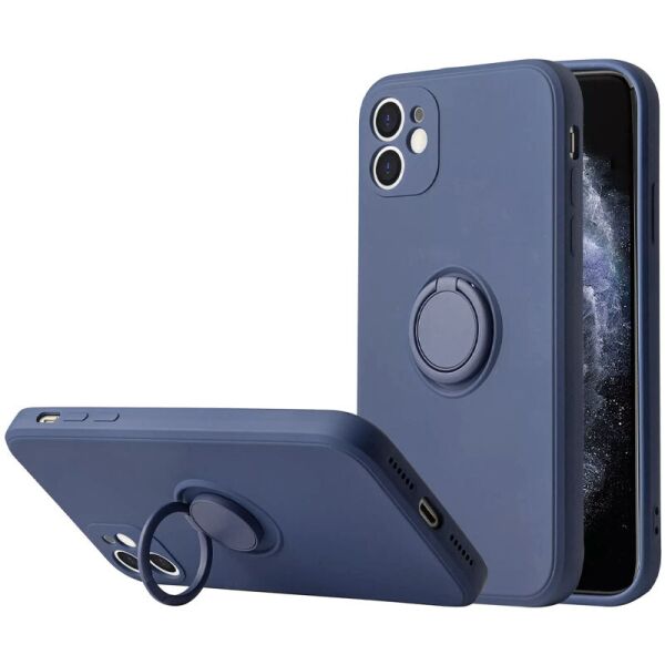 

Чехол TPU Candy Ring Full Camera для Apple iPhone 12 (6.1") Серый / Lavender