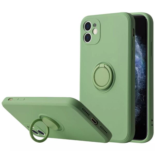 

Чехол TPU Candy Ring Full Camera для Apple iPhone 12 (6.1") Мятный / Mint