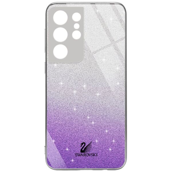 

TPU+Glass чехол Swarovski Full Camera для Samsung Galaxy S21 Ultra Фиолетовый