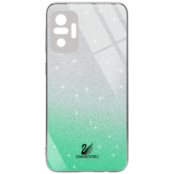 

TPU+Glass чехол Swarovski Full Camera для Xiaomi Redmi Note 10 Pro Бирюзовый