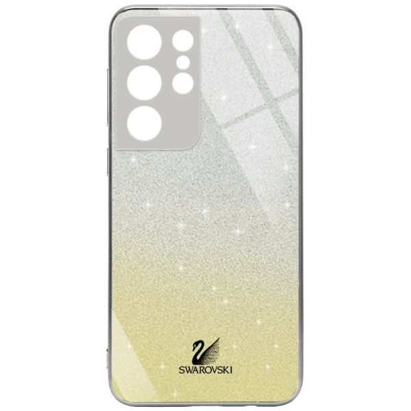 

TPU+Glass чехол Swarovski Full Camera для Samsung Galaxy S21 Ultra Золотой