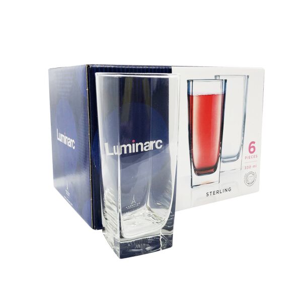 

Набор высоких стаканов с квадратным дном Luminarc Sterling 330 мл 6 шт (H7666)