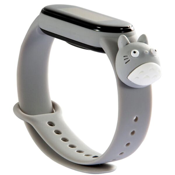 

Силиконовый ремешок Cartoon Face для Xiaomi Mi Band 5 / 6 Серый / Тоторо