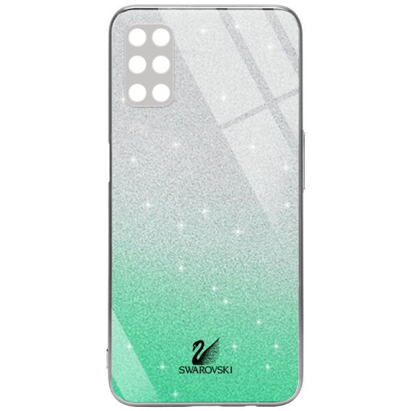 

TPU+Glass чехол Swarovski Full Camera для Oppo A52 / A72 / A92 Бирюзовый