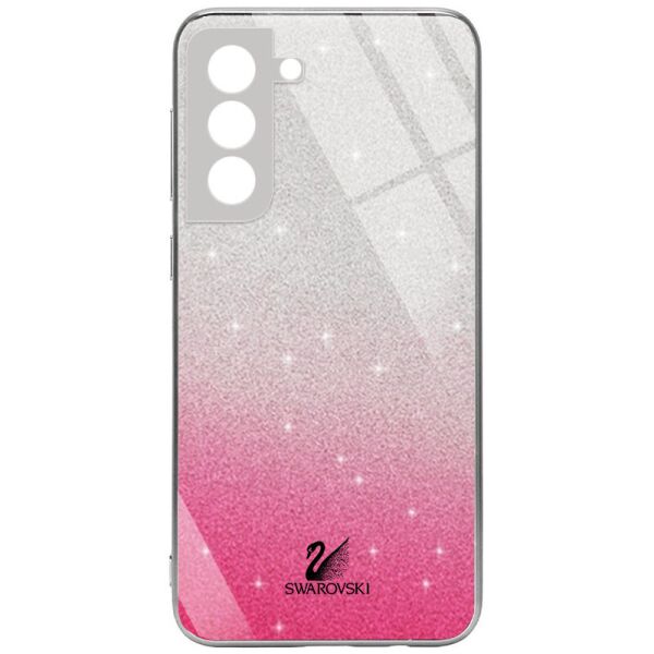 

TPU+Glass чехол Swarovski Full Camera для Samsung Galaxy S21+ Малиновый