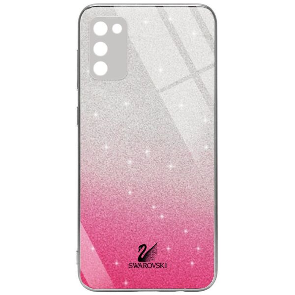 

TPU+Glass чехол Swarovski Full Camera для Samsung Galaxy A02s Малиновый