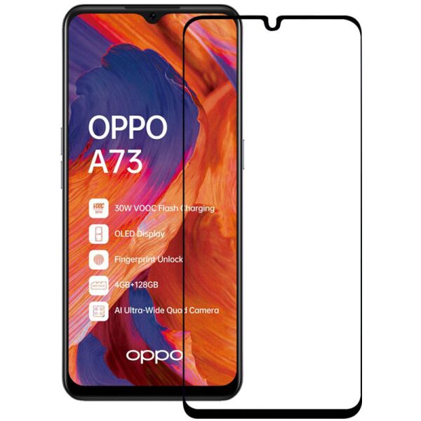 

Противоударное Защитное Закаленное 2,5D XD+ (full glue) для Oppo A73 Олеофобное / Тонкое / Черное